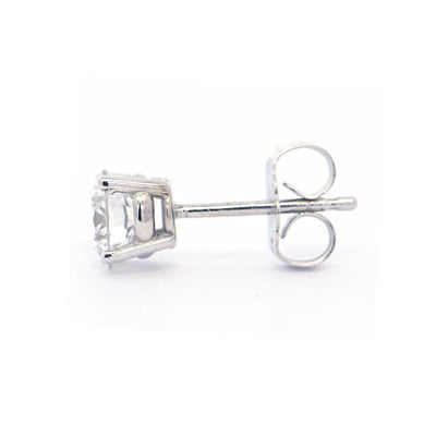 Sterling Silver Round Stud 1ct Lab Grown Diamond Earrings – ER2100W440SS