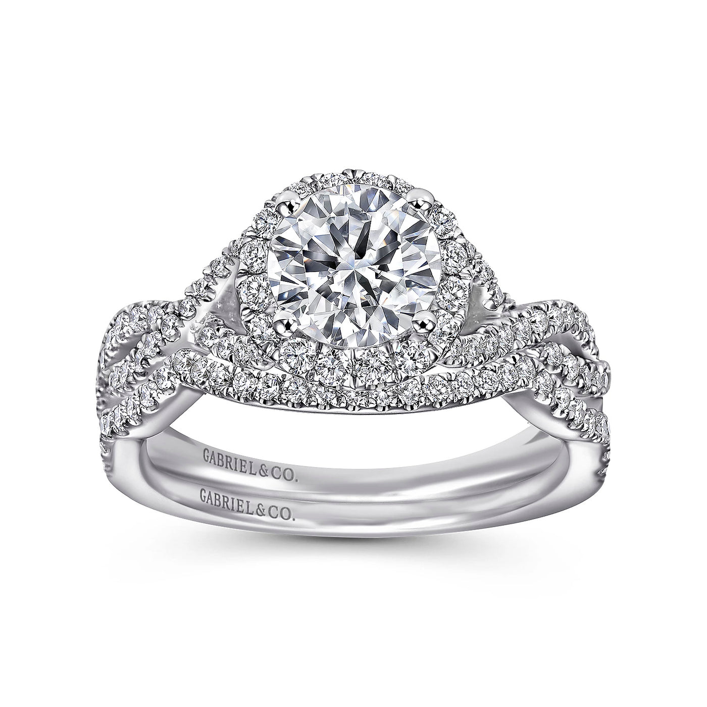 Gabriel & Co. 14k White Gold Halo Diamond Semi-Mount Engagement Ring – ER7543W44JJ.CSCZ