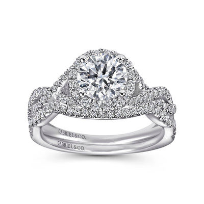 Gabriel & Co. 14k White Gold Halo Diamond Semi-Mount Engagement Ring – ER7543W44JJ.CSCZ