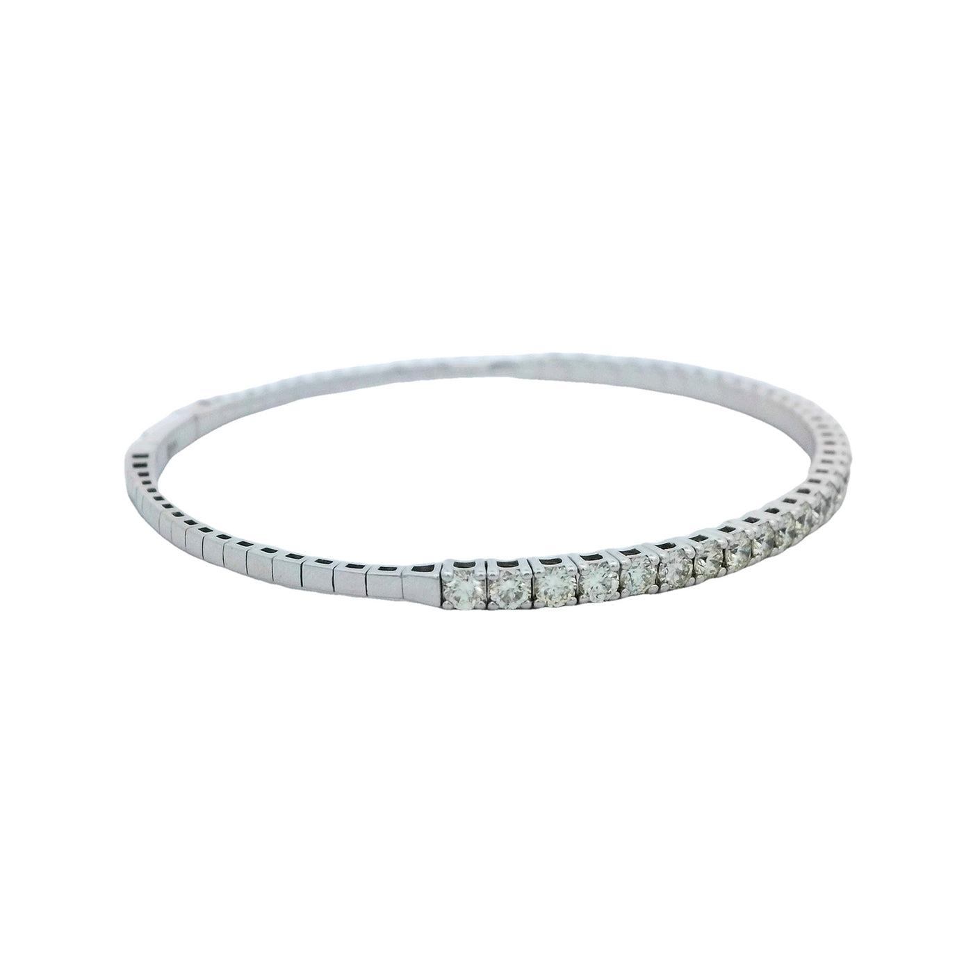 Heera Moti 14k White Gold Flexible Diamond Bangle Bracelet – BDD2395-801