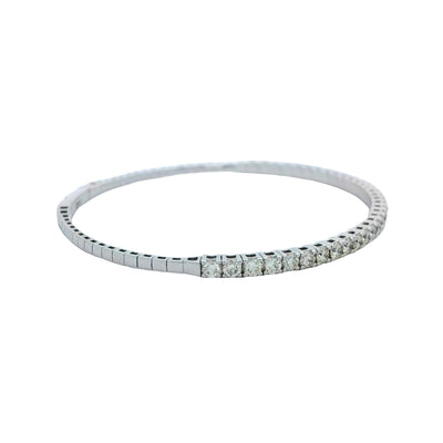 Heera Moti 14k White Gold Flexible Diamond Bangle Bracelet – BDD2395-801