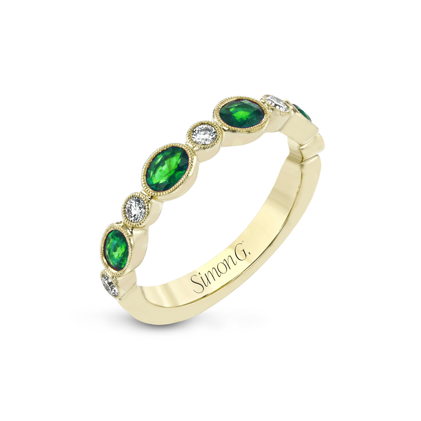 Simon G 18k Yellow Gold Emerald and Diamond Fashion Ring – LR2462-Y