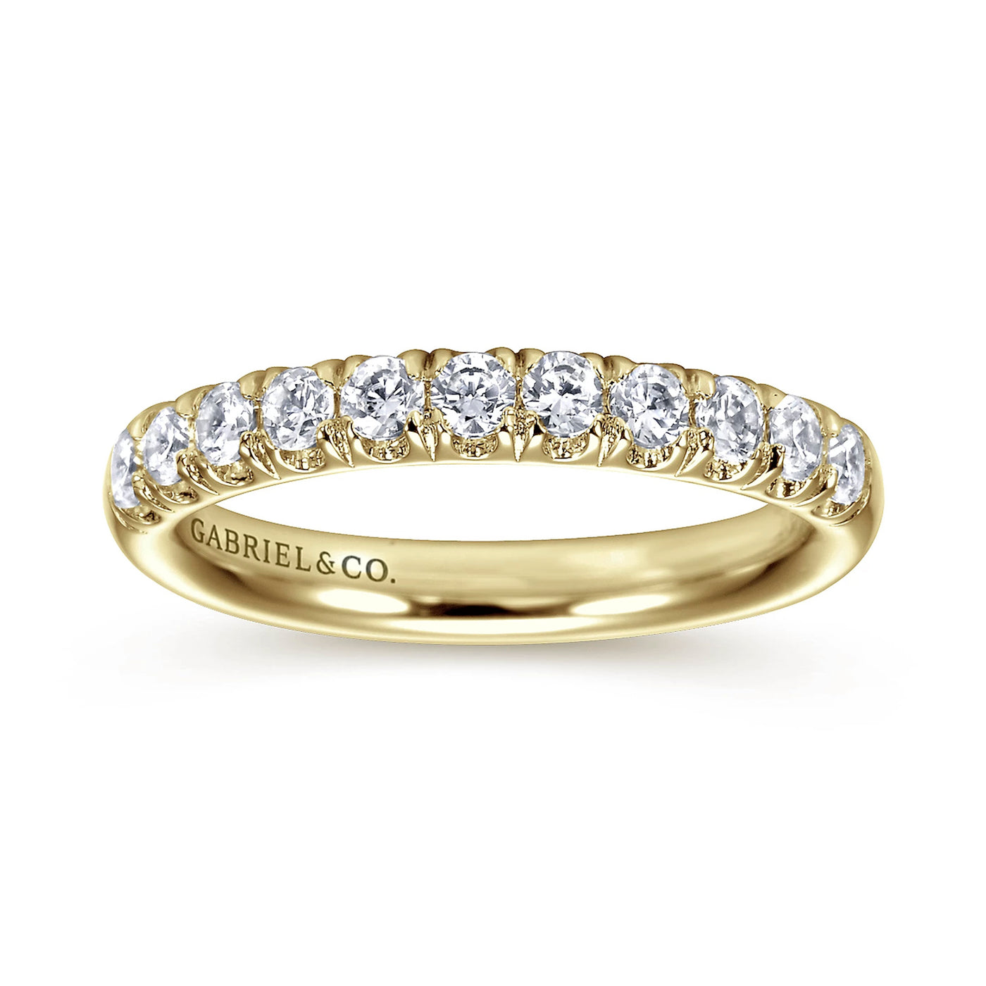 Gabriel & Co. 14k Yellow Gold Straight Diamond Wedding Band – AN6072Y44JJ