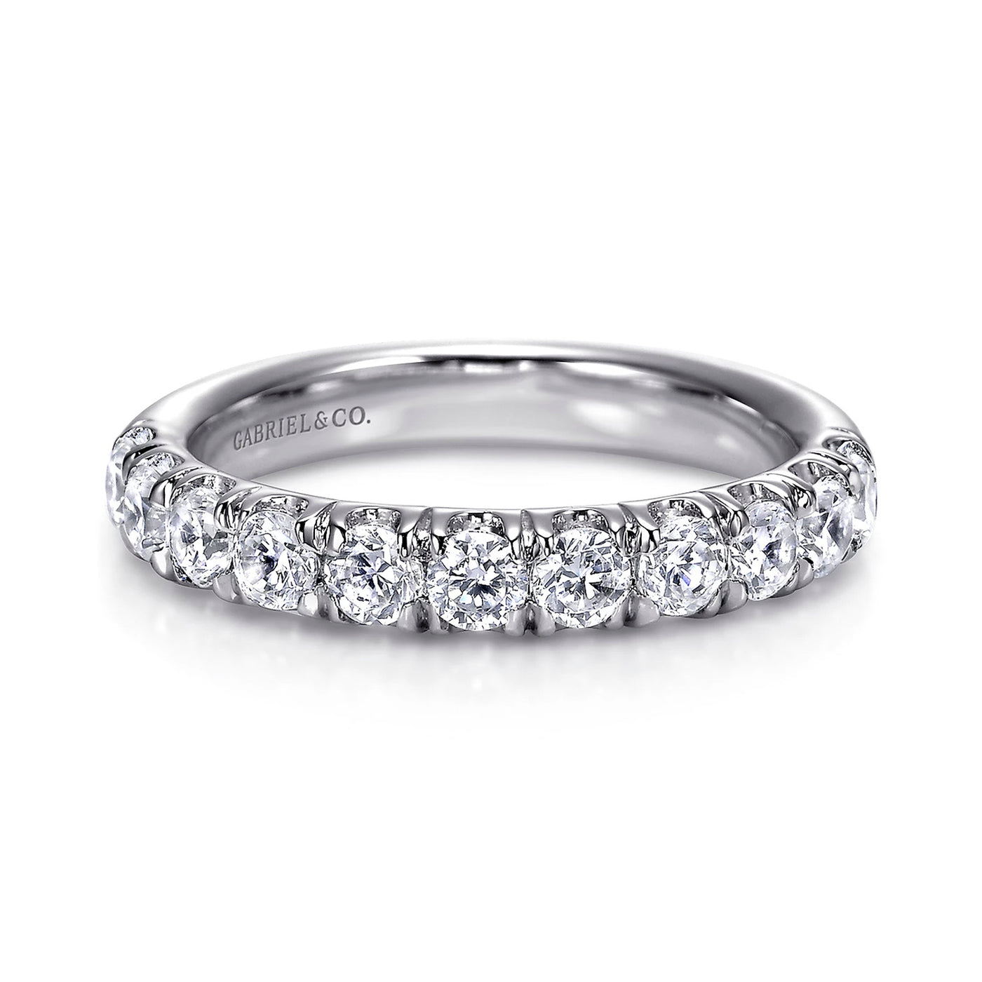 Gabriel & Co. 14k White Gold Straight Diamond Wedding Band – AN6074W44JJ