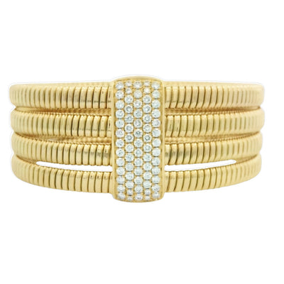 Afarin Co 18k Yellow Gold Bangle Diamond Bracelet – HBB76003