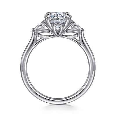 Gabriel & Co. 14k White Gold Three Stone Round Diamond Semi-Mount Engagement Ring – ER16402R6W44JJ.CSCZ