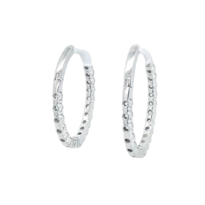 GBC 14k White Gold In-Out Oval Diamond Hoop Earrings – 2383704