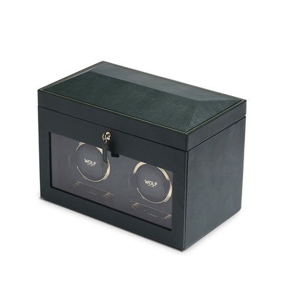 Wolf 1834 British Racing Double Watch Winder with cover and storage – 792241