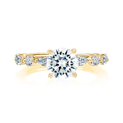 A.Jaffe 14k Yellow Gold Round Straight Diamond Semi-Mount Engagement Ring – MECRD2929T/162