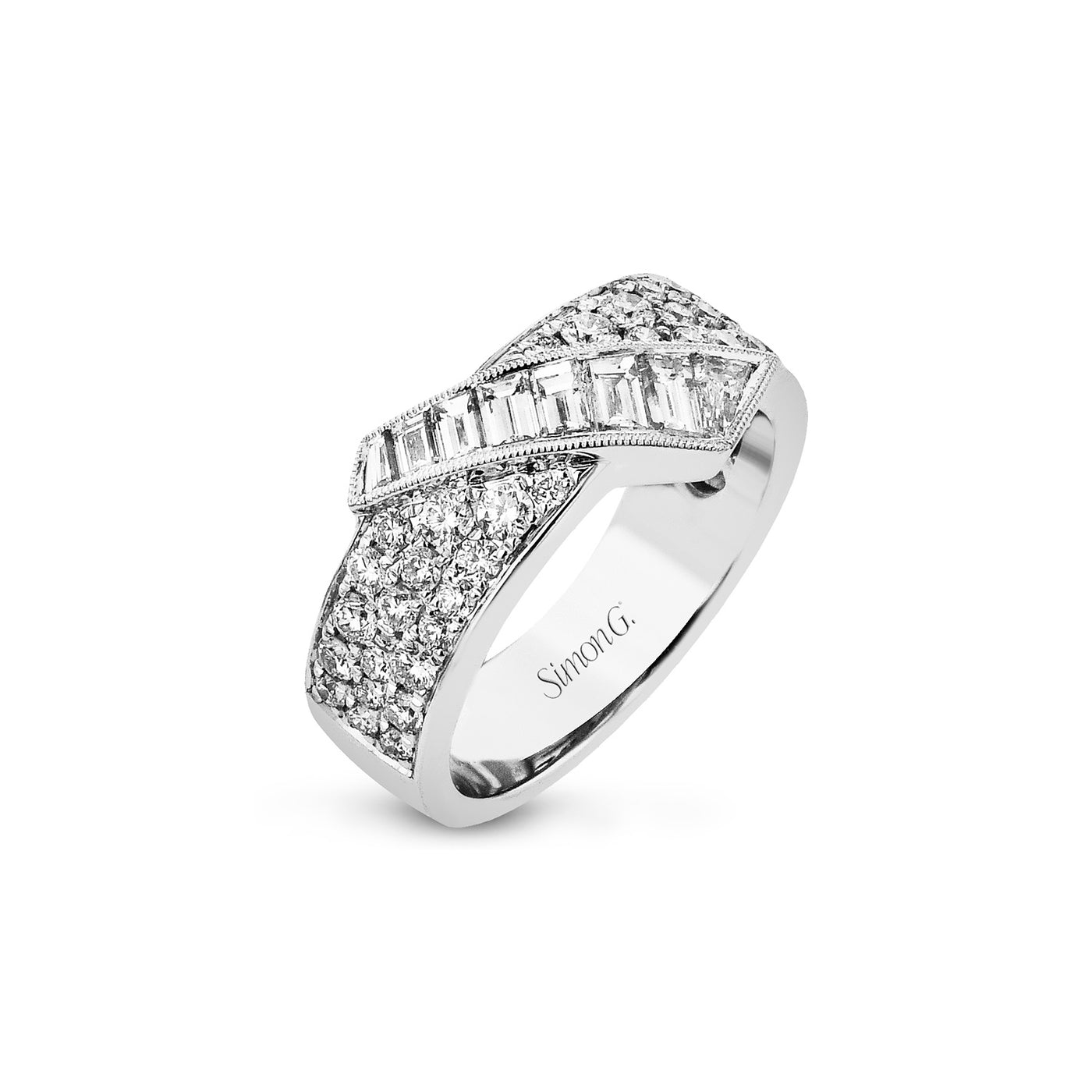 Simon G 18k White Gold Right Hand Diamond and Diamonds Fashion Ring – LR2032
